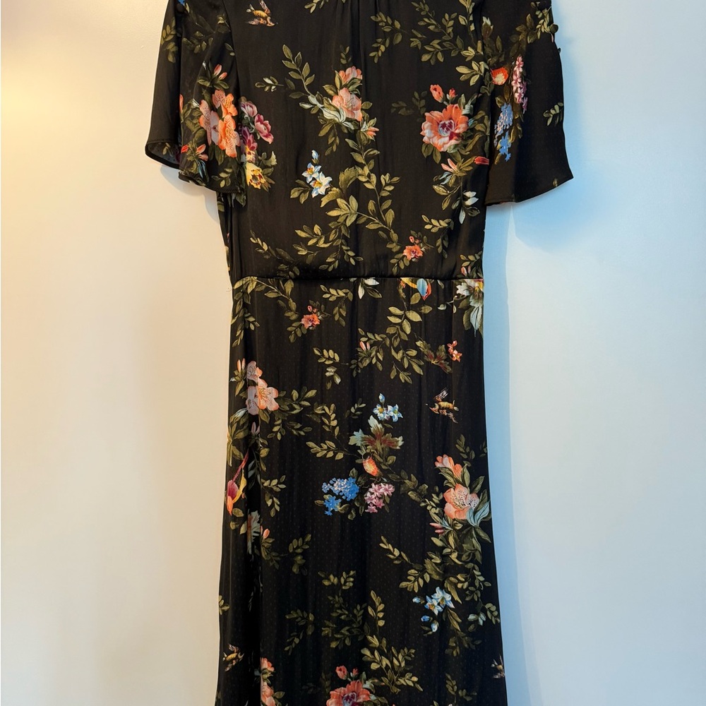 H&M Elegant Black Floral Midi Dress